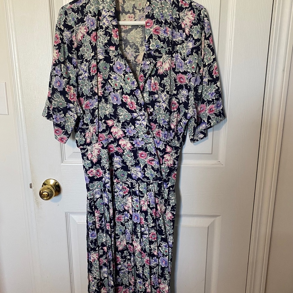 Floral, front button dress